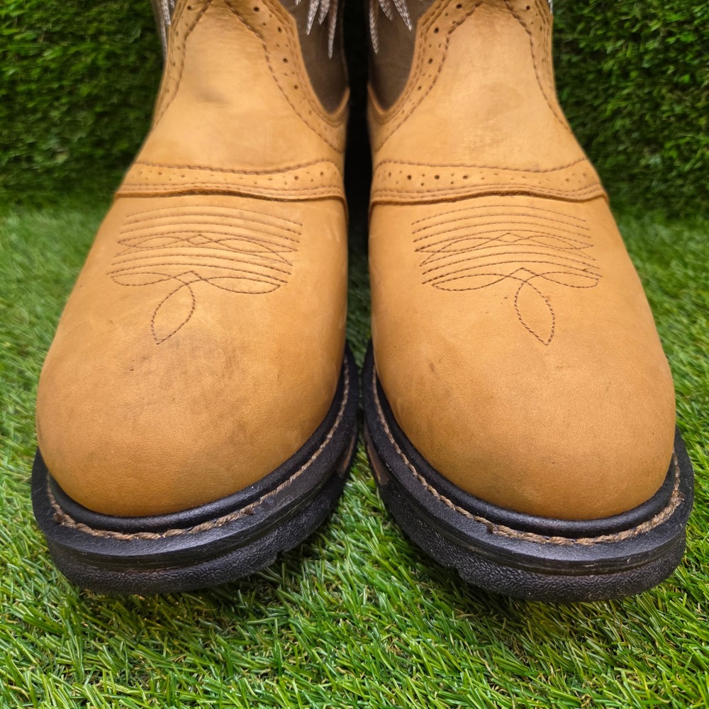 Ariat WorkHog H20 SIZE 12 WIDE Men's Waterproof Pull On Leather Work Boots Brown - Picture 11 of 14